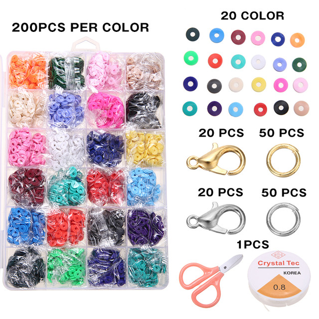 New Jewelry Making Kit 6mm Flat Round Polymer Clay Beads DIY Bracelet  Supplies For Anklet Handmade Decoration Craft - AliExpress